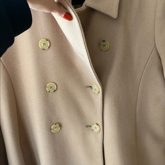 Isabella Oliver Maternity Camel Peacoat Pea Coat Double Breasted Size 12 - Picture 6 of 14